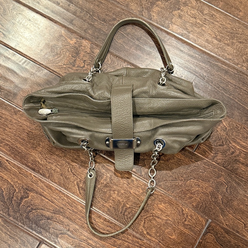 Furla Taupe Pebbled Leather Tote Bag - Picture 5 of 13